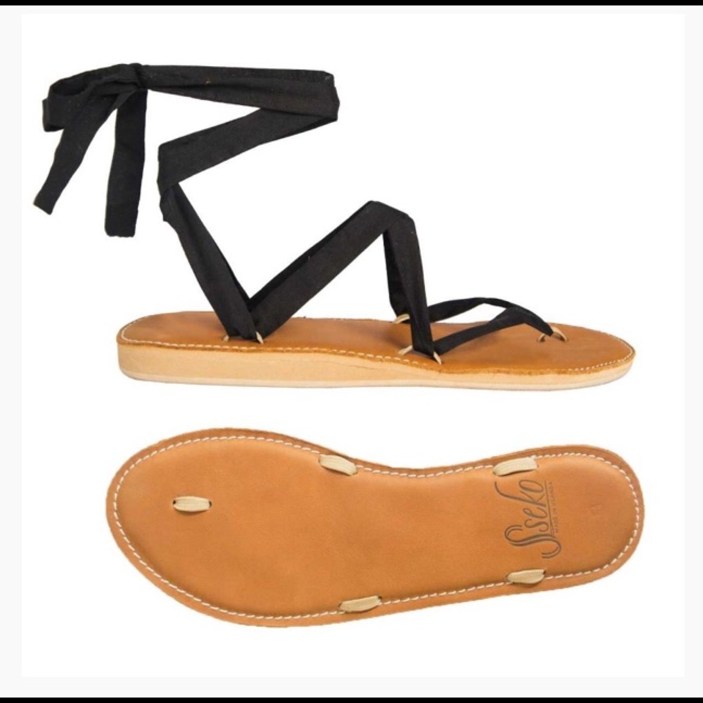 SSEKO Caramel Ribbon Sandals + EXTRA Ribbon